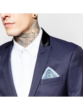Синий платок для пиджака с принтом пейсли ASOS - фото - 5